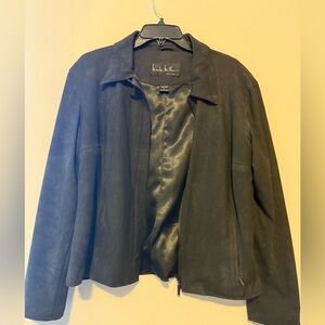 Nicole Miller Faux Leather/Polyurethane Jacket Classic Zip-Up